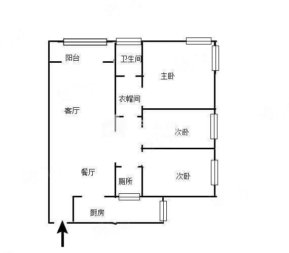 坝中名园2室2厅2卫75㎡南北38万