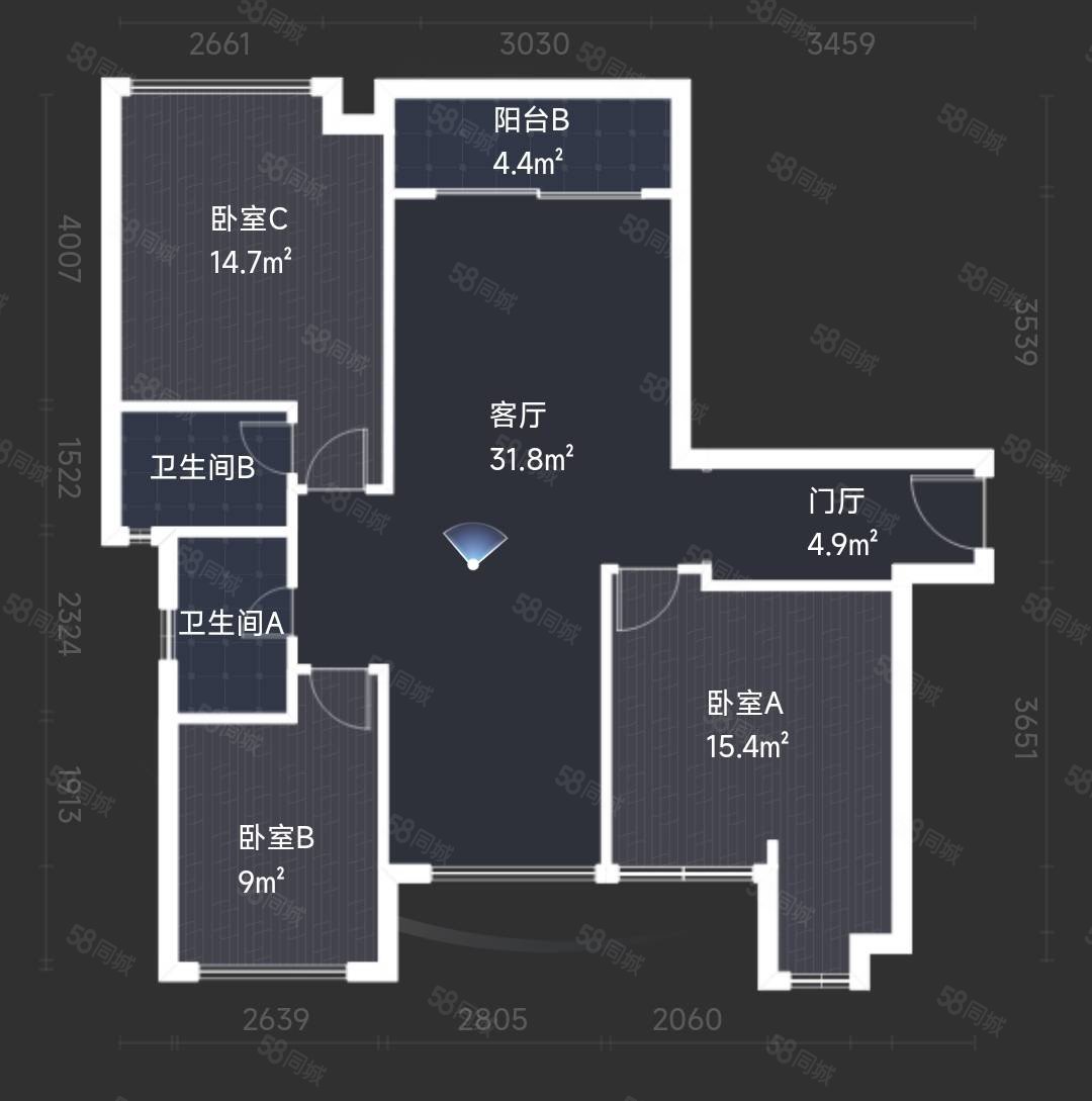 海伦印象3室2厅2卫114.4㎡南北125万