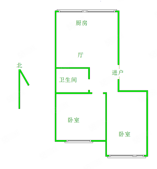 新民小区2室1厅1卫51㎡南北46万