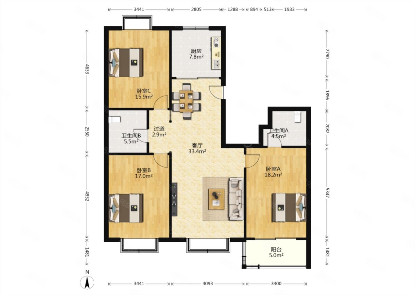 【10图】园林式小区 年代新 精装修 元宝户型 小高层带电梯 福州路