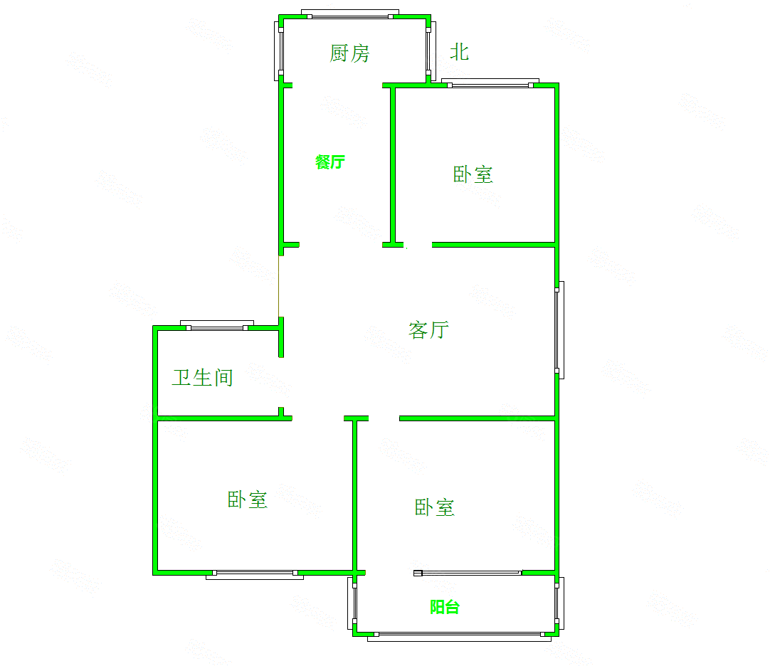 120间小区3室2厅1卫82㎡南北57万