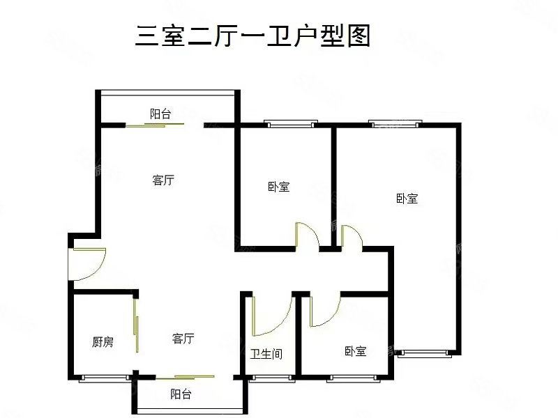 栖凤名城3室2厅1卫109㎡南北47万