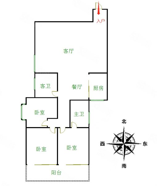 福建省高级人民法院干警住宅楼3室2厅2卫121㎡南北345万