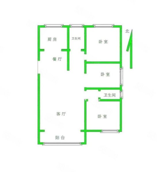 卓正上东区3室2厅2卫110.74㎡南北102万