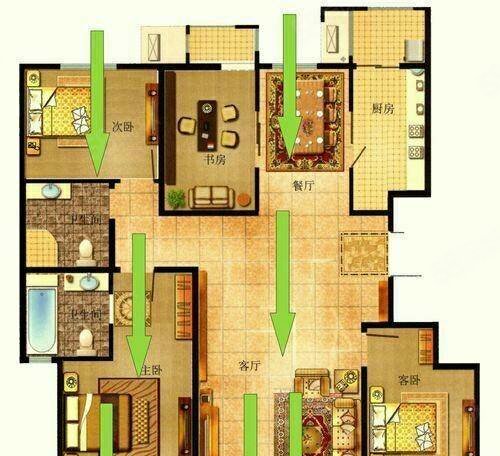 长江花城三期南区3室2厅2卫140㎡南北90万