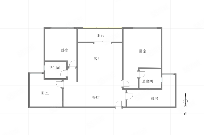 融景城馨苑3室2厅2卫104㎡西220万