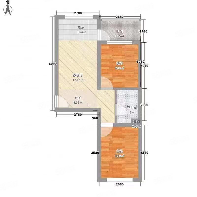 蓝盾小区2室1厅1卫55㎡南北23万