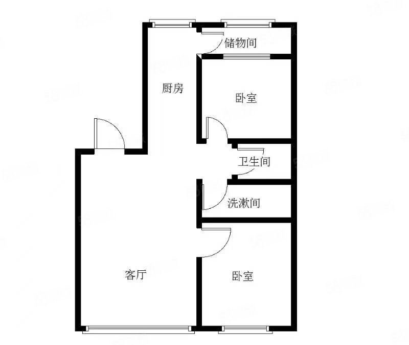 龙华尚城北区2室1厅2卫94㎡南北43万