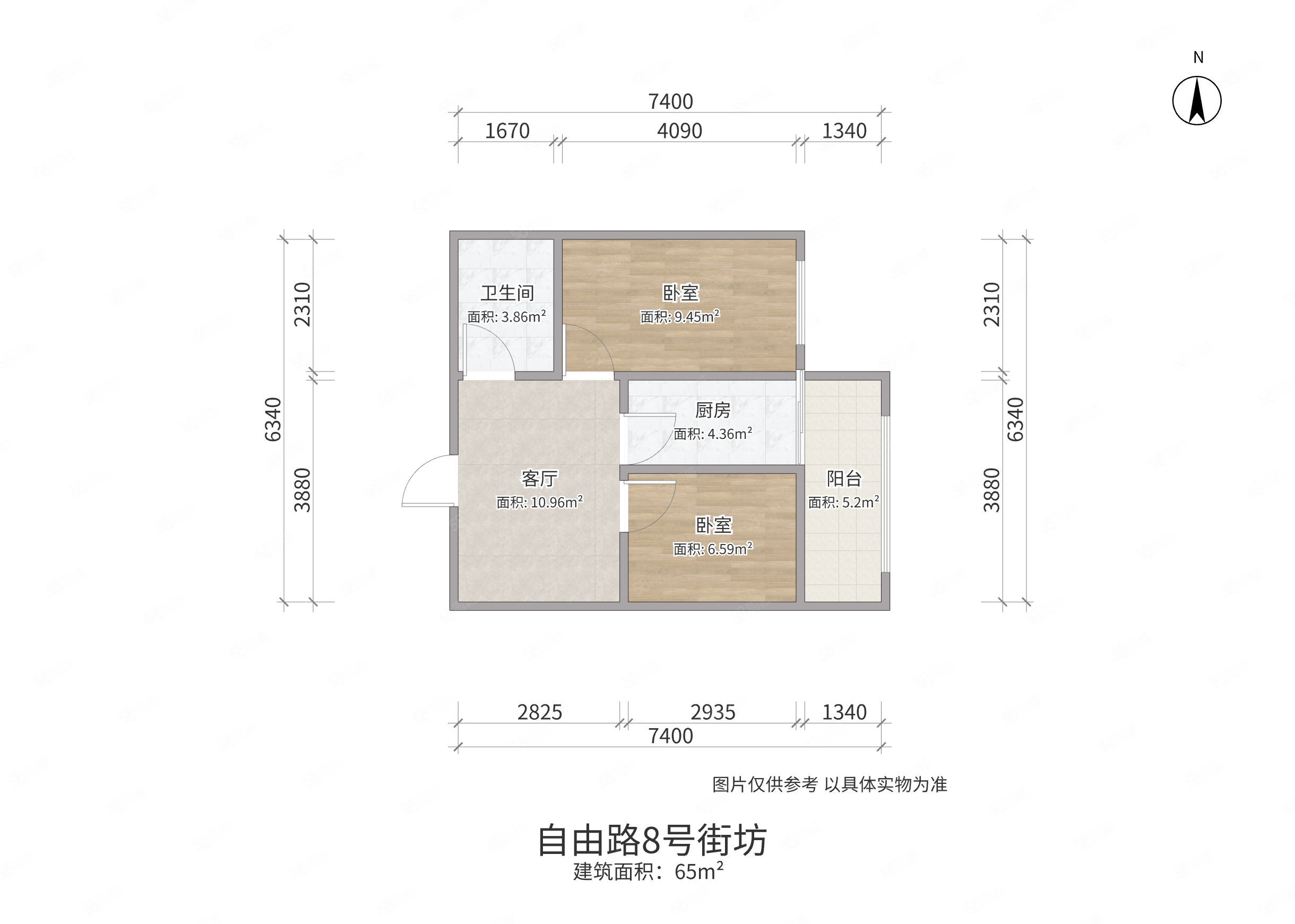 自由路8号街坊2室1厅1卫65㎡东西46万