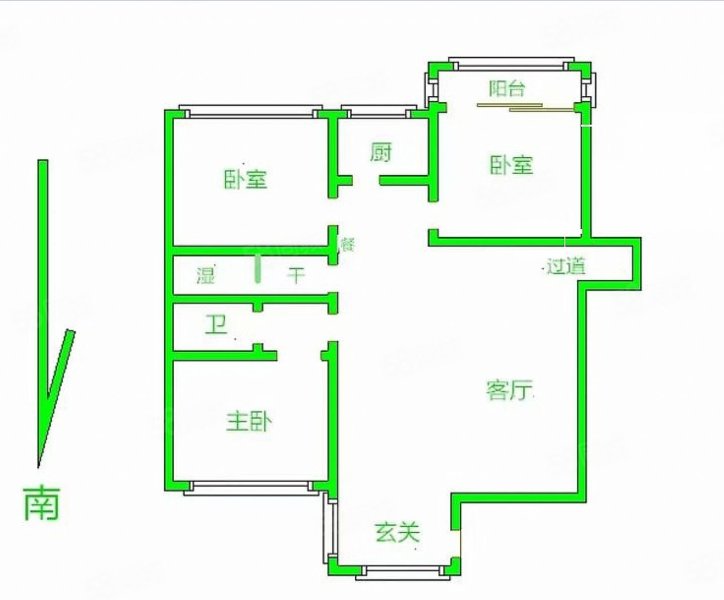 中宏时代3室2厅2卫155㎡南北160万