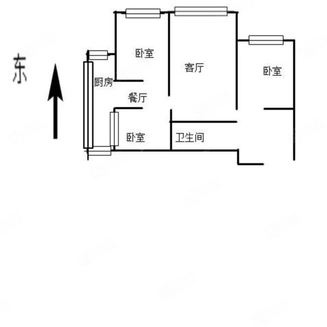 文林雅居3室2厅1卫98㎡南北155万