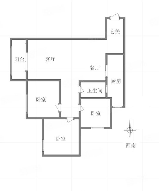 中房那里3室2厅1卫81.44㎡南北100万