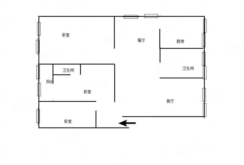 光明新村3室2厅2卫120㎡南北45万