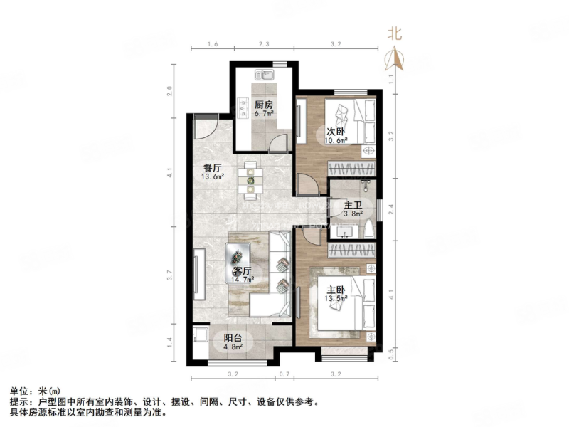 华润中央公园2室2厅1卫90.29㎡南156万