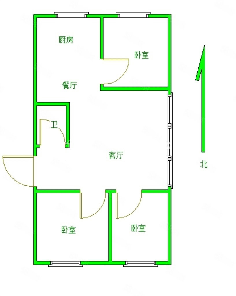 恒丰小区3室1厅1卫76㎡南北58万