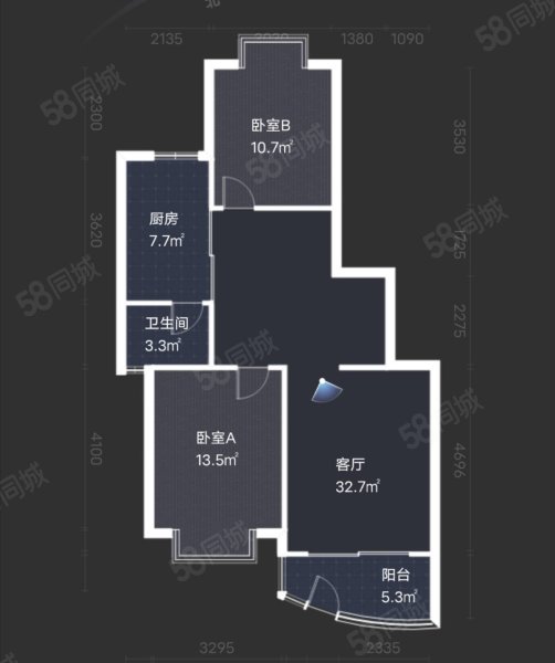 湘银小区世纪花园2室2厅1卫95㎡南北36万