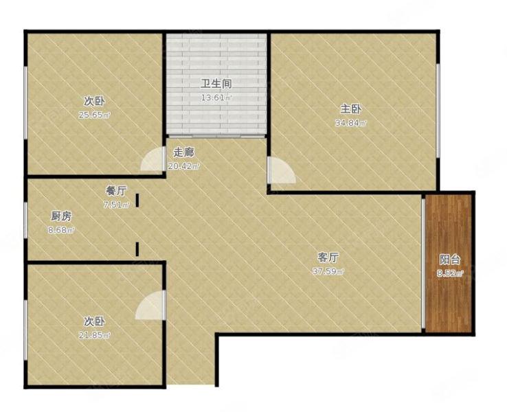 嘉慧园3室2厅1卫89㎡南北197.8万