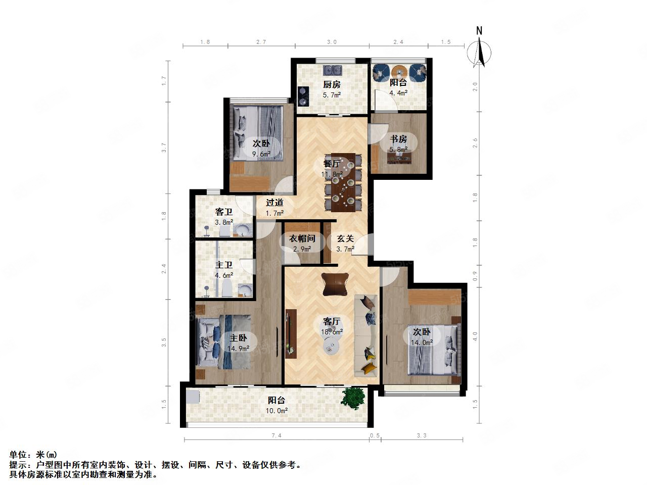 152方改善四房 全新精装 诚售 融创宜和园,融创宜和园(公寓住宅)-杭州