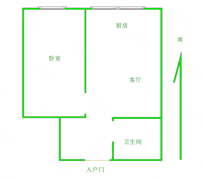 河畔阳光1室1厅1卫56.17㎡南23.5万