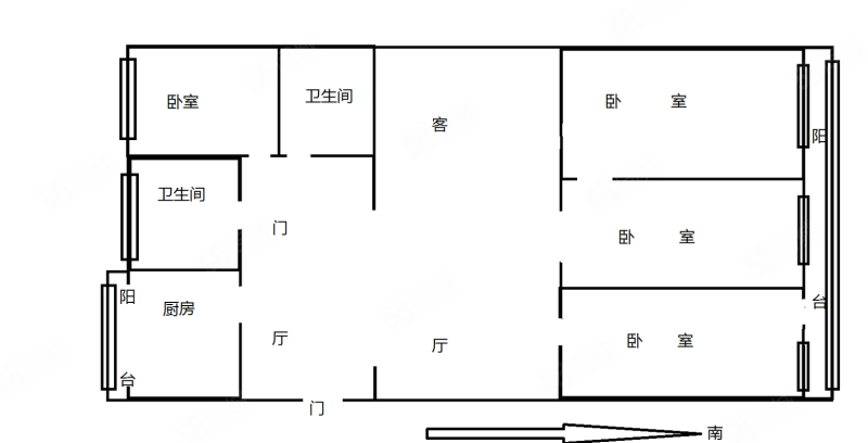 开利园小区4室2厅2卫117.32㎡南北240万