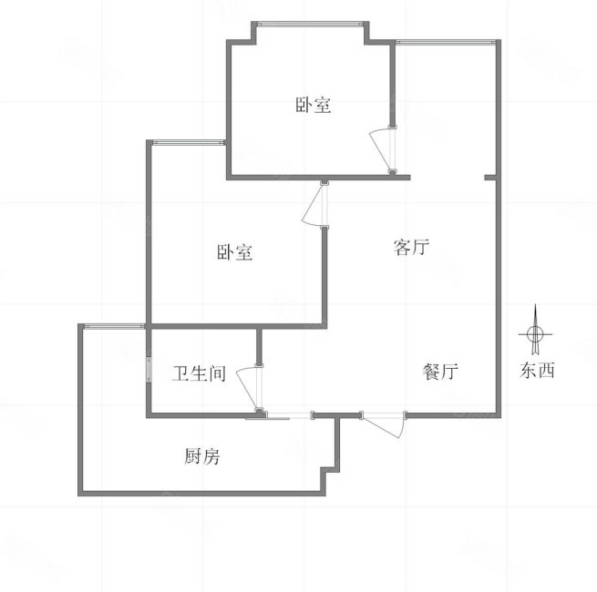 中房那里2室2厅1卫65.49㎡南北63.5万