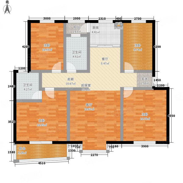 玫瑰家园4室2厅2卫127㎡南438万