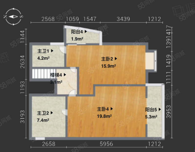 浅水湾5室2厅5卫234.56㎡南北456万