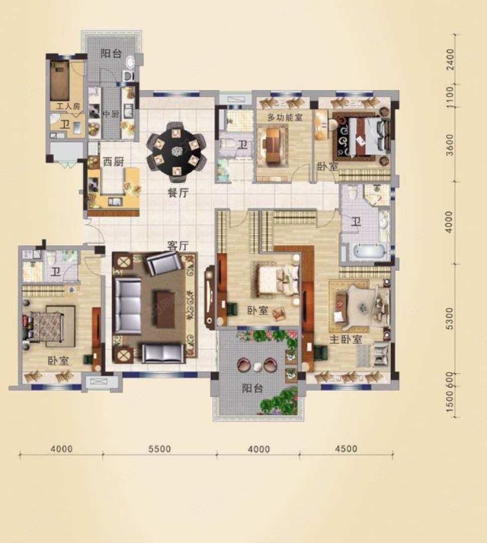 碧桂园翡翠华府幸福里 5室2厅4卫 267平