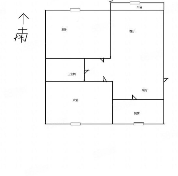 香港花园2室2厅1卫87㎡南北95万