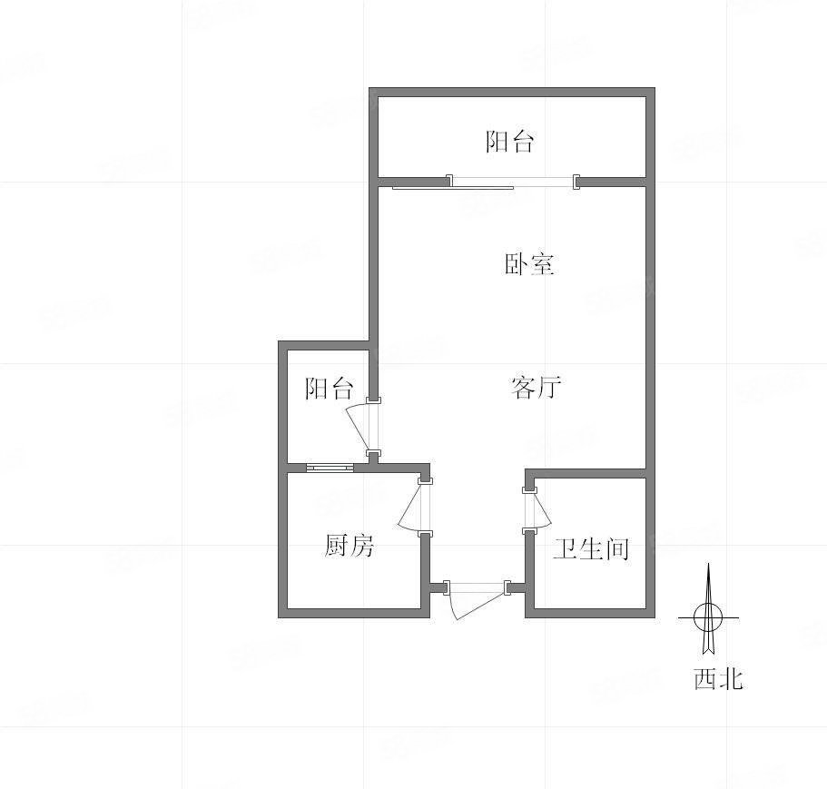 协信公馆1室0厅1卫48.52㎡南北65.5万