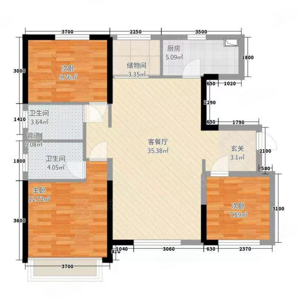 金色威尼斯3室2厅2卫137.86㎡南北165万