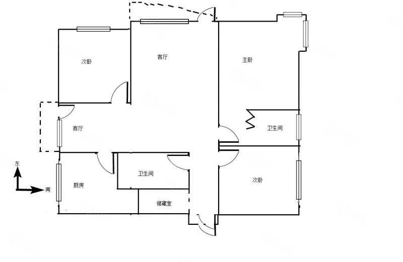 万达江畔人家3室2厅2卫154㎡南北95万