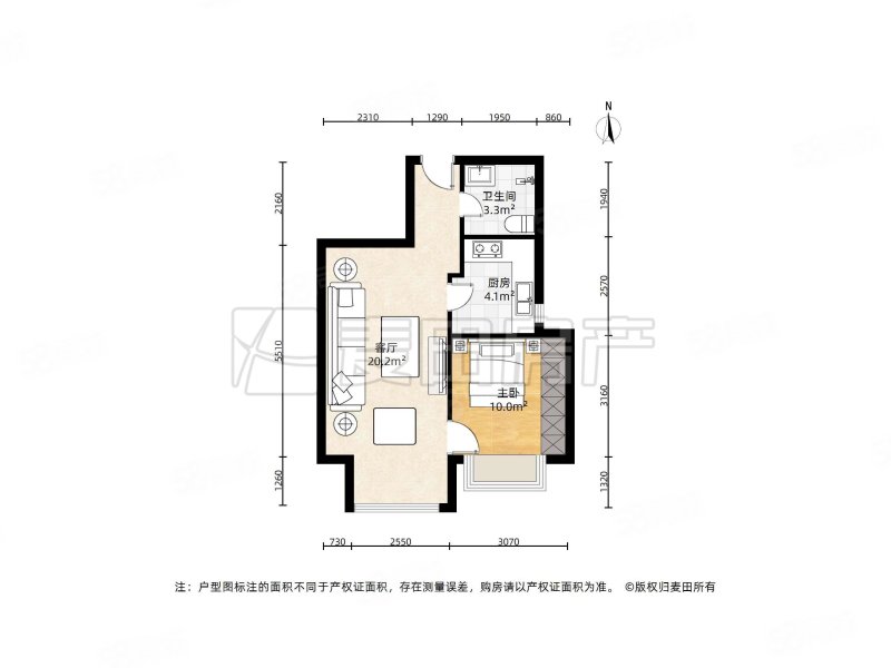 世华龙樾二里1室1厅1卫51.35㎡南499万