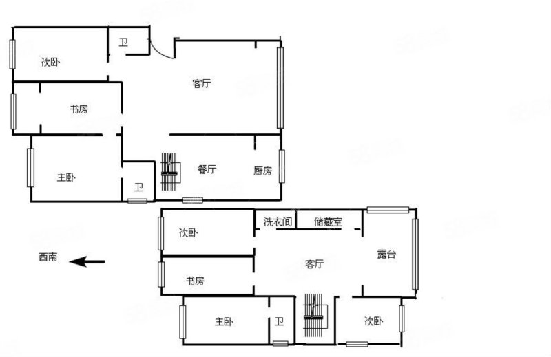 景秀庄园6室3厅3卫230.92㎡南北235万