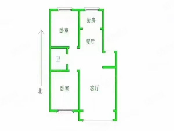 兴桐鑫城三区2室2厅1卫89㎡南北56万