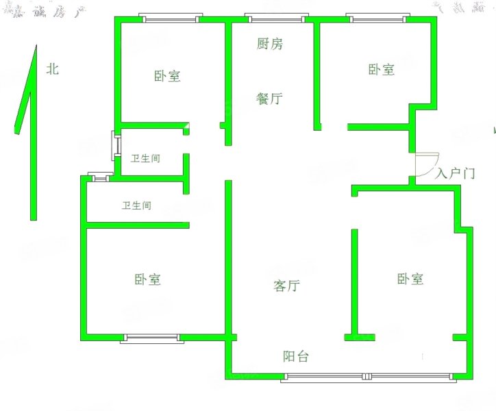 月桥花院3室2厅2卫138㎡南北108万