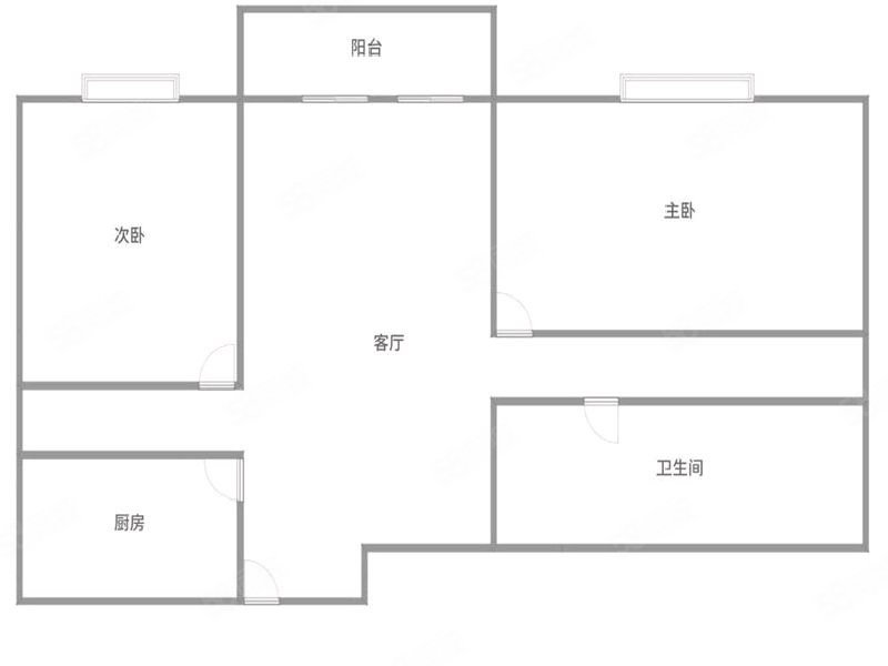 新华春天2室2厅1卫76㎡南北65万