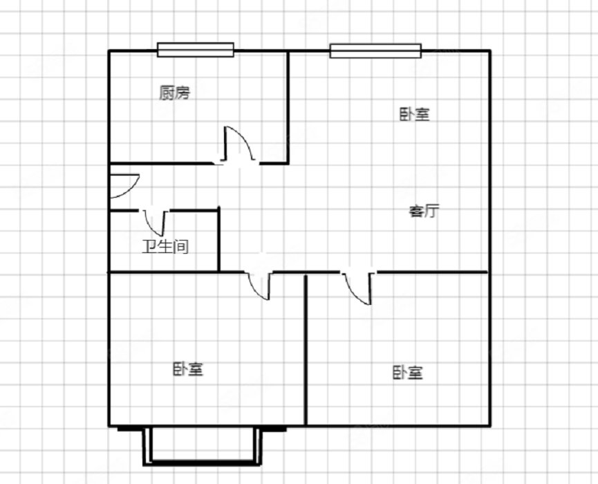 中庭景苑2室2厅1卫80㎡南北19.5万