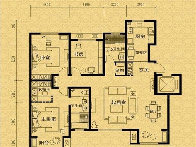 书香华府3室2厅2卫136㎡南北55万