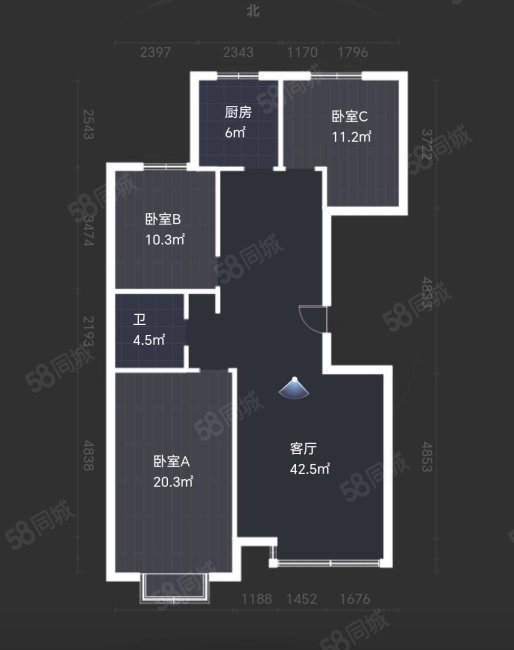 唐堤慧苑3室2厅2卫127㎡南北122万