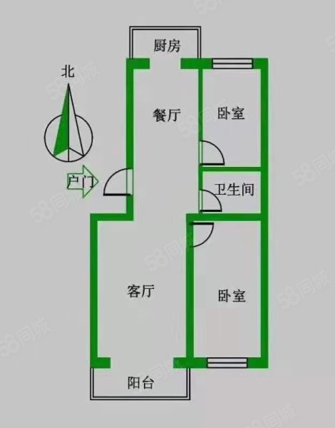 盛源金水岸2室1厅1卫91㎡南北53.8万