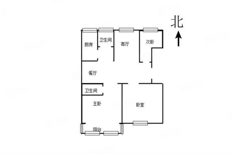 静馨园3室2厅2卫134㎡南北72万