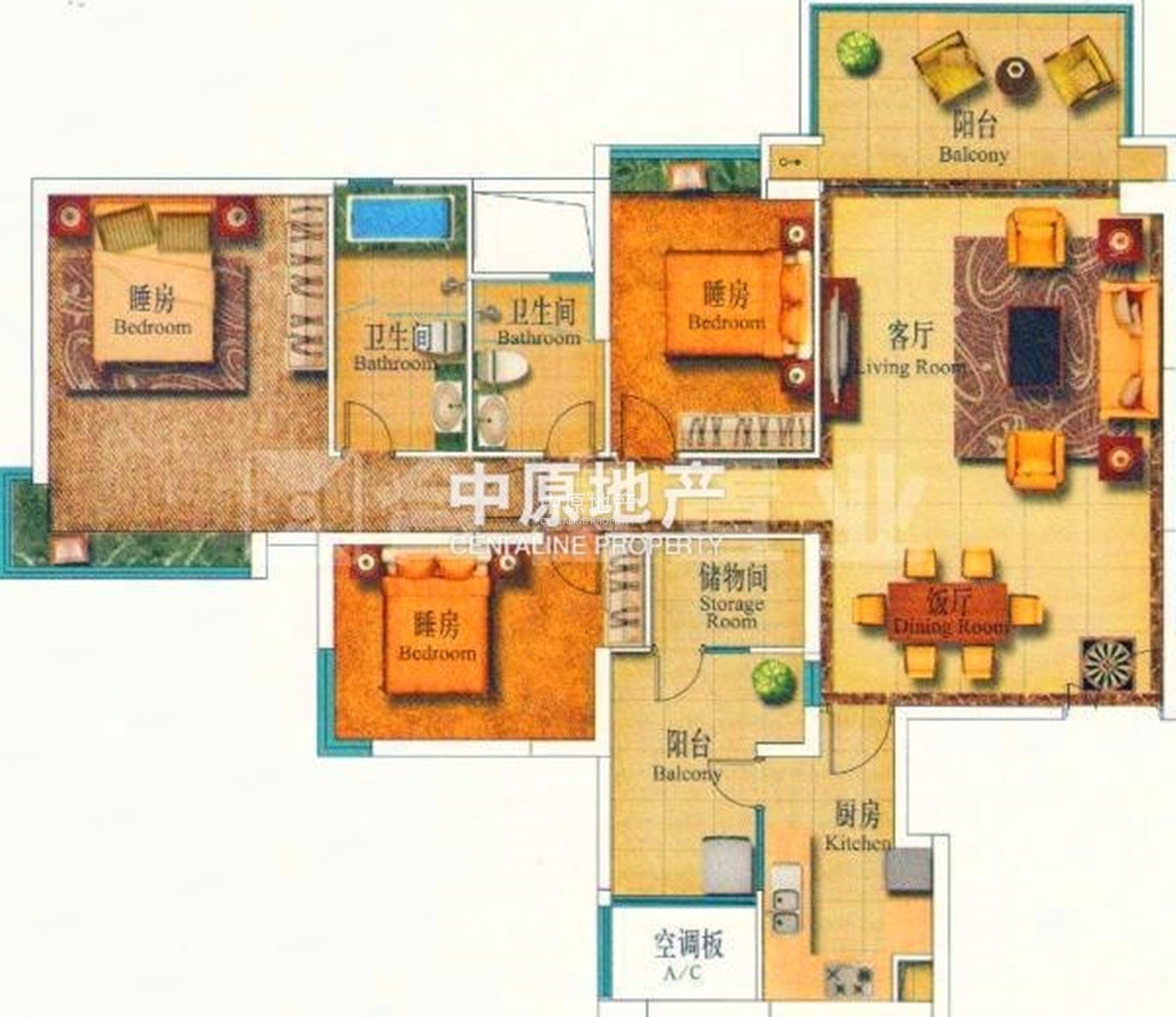 凯旋新世界广粤尊府3室2厅2卫179.79㎡南北4300万