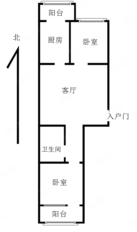 于家園二區(qū)(南院)2室1廳1衛(wèi)73.28㎡南北105萬(wàn)