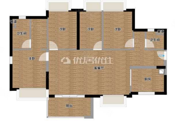 万科云城4室2厅2卫124.58㎡南338万