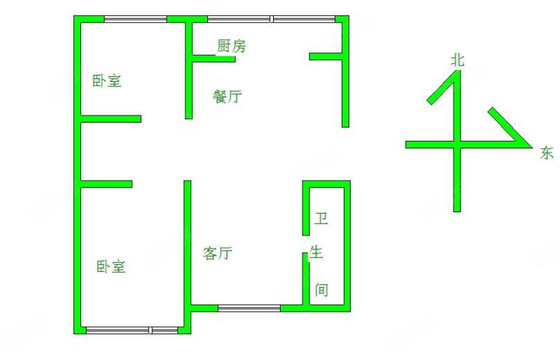 电厂东苑2室2厅1卫80㎡南北95万