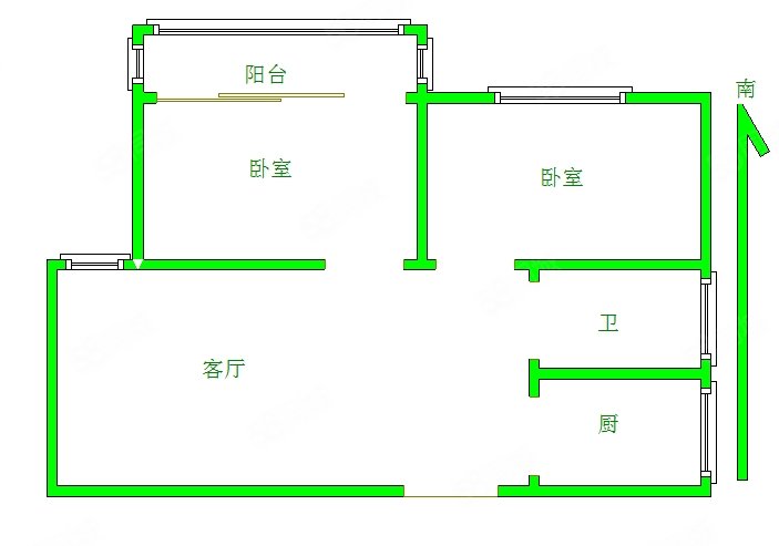 红星苑2室1厅1卫83㎡南89万