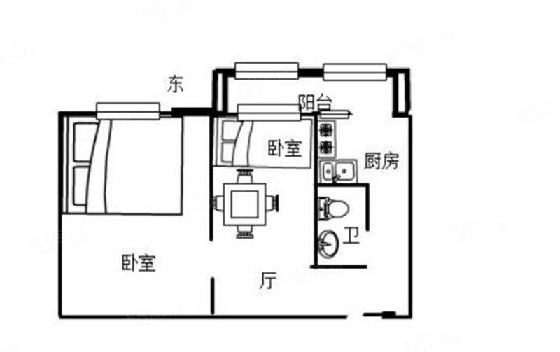 买卖街小区(买卖街23-1号,23-2号,27-1号,27-2号)1室1厅1卫42㎡南28万