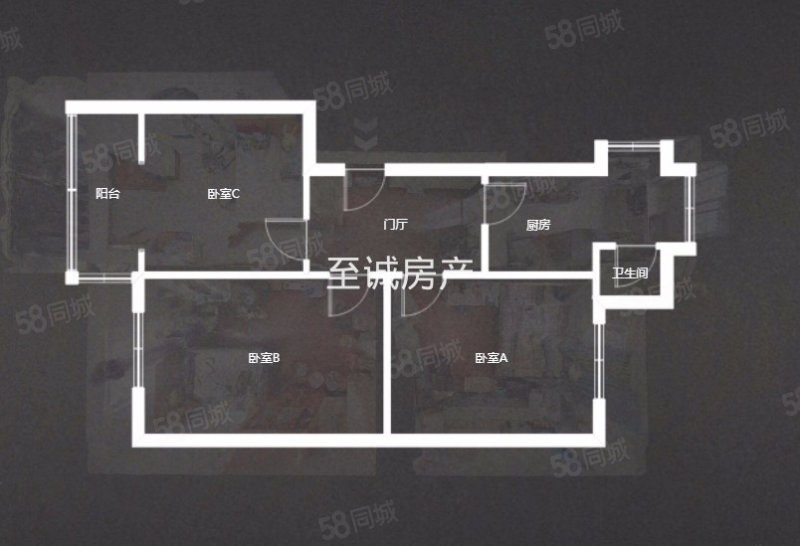 上同仁路50号院3室1厅1卫73.2㎡南北118万