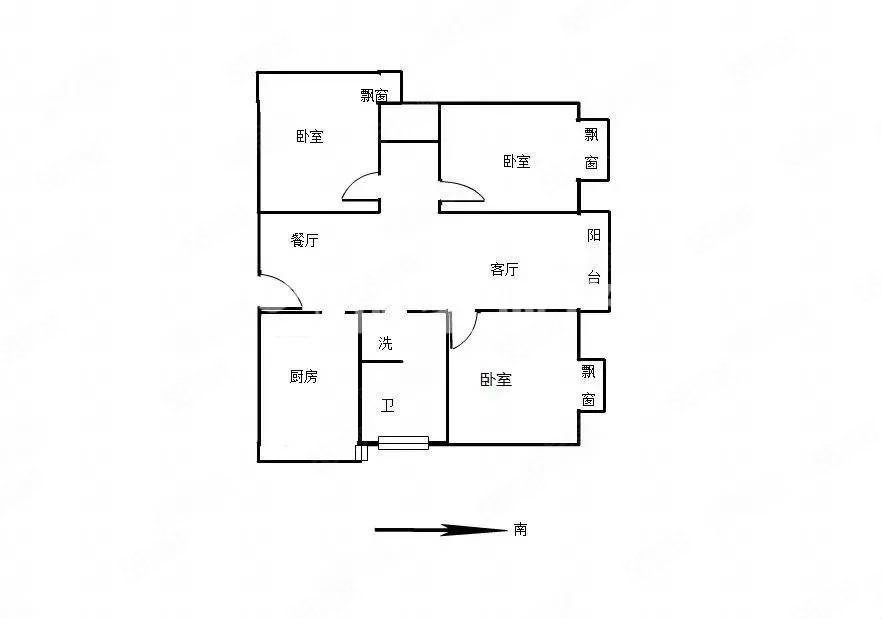 建行公寓3室2厅1卫115㎡南北42万